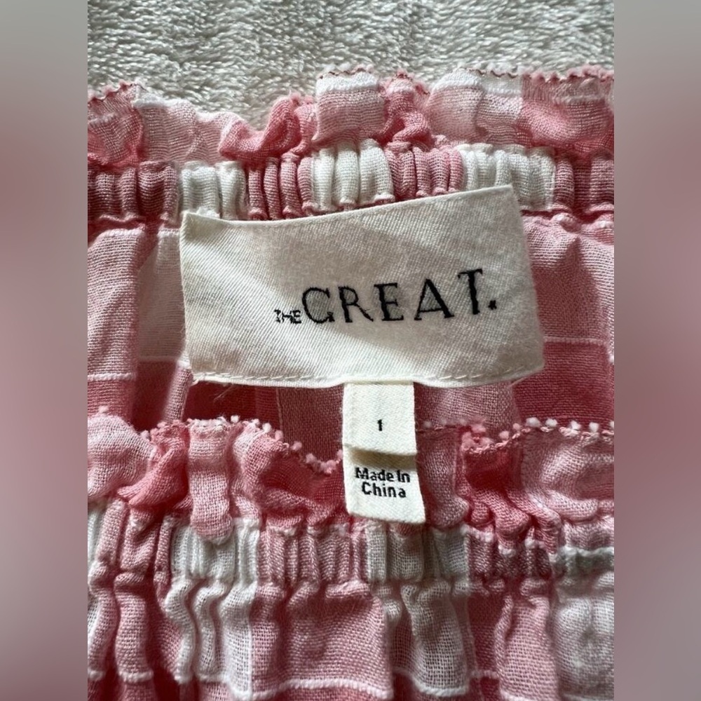 THE GREAT. Pink Gingham Top size 1 - Picture 5 of 6